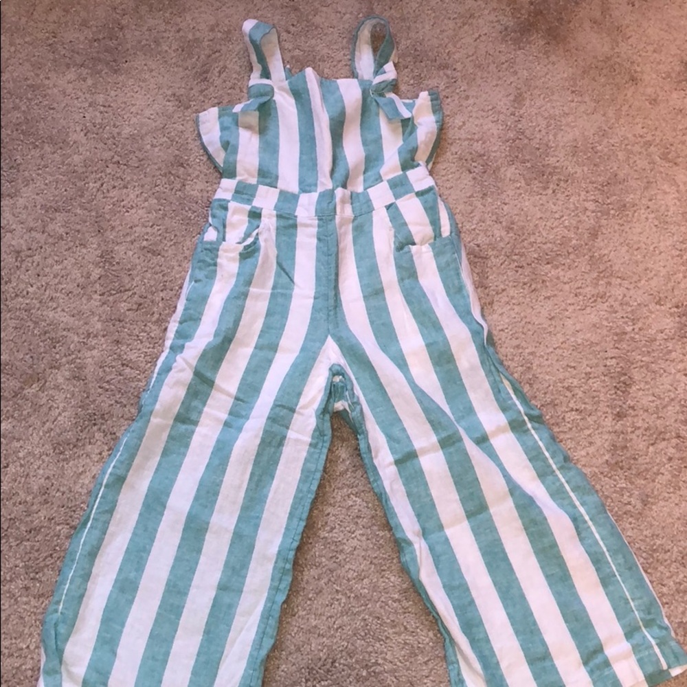 Cat& Jack teal and white girls romper.
